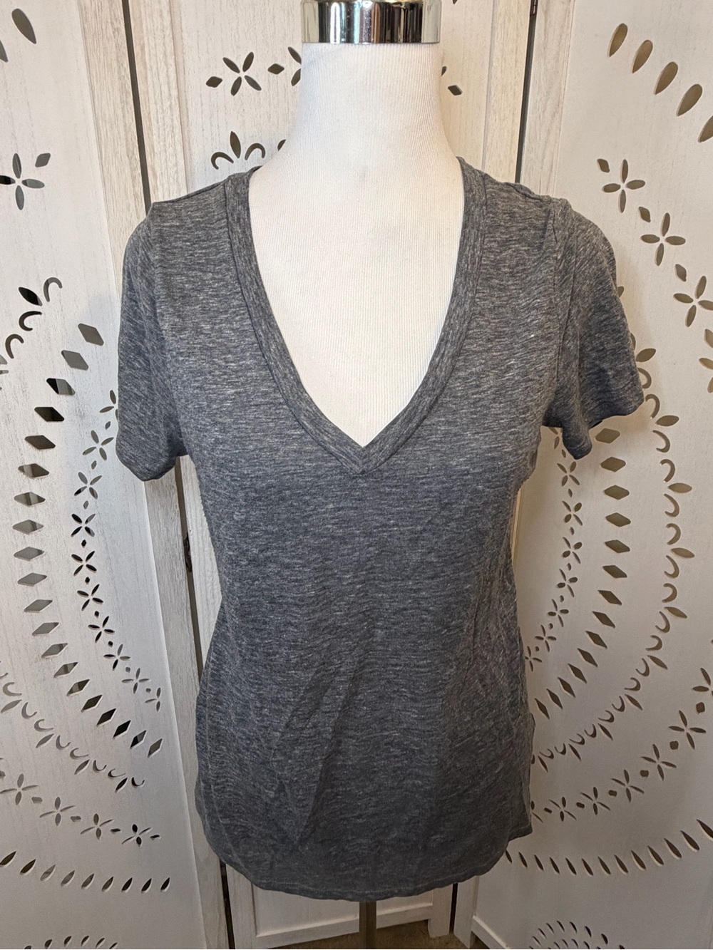 Heather Grey Women's V-Neck Tee